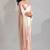 Baby pink & cream satin beads border hand work saree with blouse