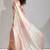 Baby pink & cream satin beads border hand work saree with blouse