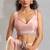 Baby pink & cream satin beads border hand work saree with blouse