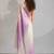 Lavender & cream satin beads border hand work saree with blouse