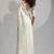 Pista & cream satin beads border hand work saree with blouse
