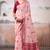 Light pink modal cotton  woven saree with blouse