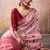 Light pink modal cotton  woven saree with blouse