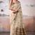 Cream modal cotton  woven saree with blouse