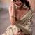 Cream modal cotton  woven saree with blouse