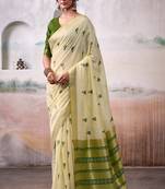 Light yellow modal cotton  woven saree with blouse