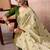 Light yellow modal cotton  woven saree with blouse