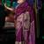 Wine pure silk weaved pallu & border with embroidery blouse saree with blouse