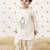 Cream embroidered cotton  kurta pyjama