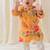 Yellow printed cotton  kurta pyjama