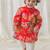 Red printed cotton  kurta pyjama