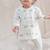 Cream embroidered chanderi  kurta pyjama