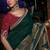 Green silk blend weaved pallu saree with embroidered blouse