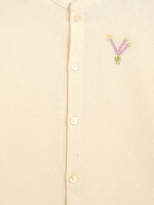 Cream embroidered cotton  shirt 4