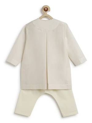 Cream embroidered chanderi  kurta pyjama 2