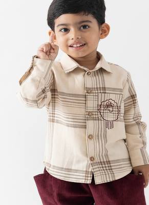Cream embroidered cotton  shirts 1
