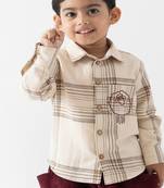 Cream embroidered cotton  shirts