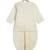 Cream embroidered cotton  kurta pyjama