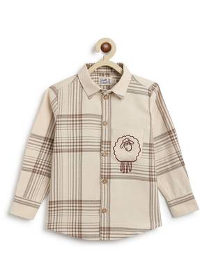 Cream embroidered cotton  shirts 4