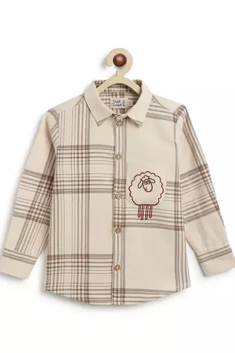 Cream embroidered cotton  shirts