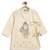 Cream embroidered cotton  kurta pyjama
