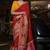 Red silk blend weaved pallu saree with embroidered blouse