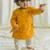 Yellow embroidered cotton  kurta pyjama