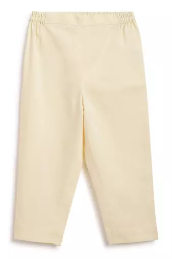 Cream embroidered cotton  kurta pyjama