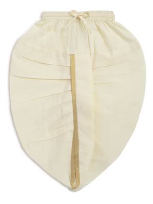 Cream embroidered cotton  kurta pyjama 5