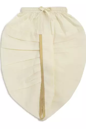 Cream embroidered cotton  kurta pyjama