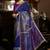 Blue silk blend weaved pallu saree with embroidered blouse