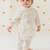 Cream embroidered cotton  kurta pyjama