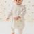 Cream embroidered cotton  kurta pyjama