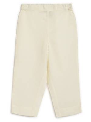 Cream embroidered cotton  kurta pyjama 5