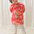Red printed cotton  kurta pyjama