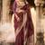 Maroon soft banarasi silk blend woven with lace border saree with blouse