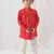 Red printed cotton  kurta pyjama