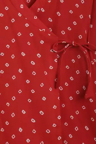 Red printed cotton  kurta pyjama