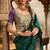 Green soft banarasi silk blend woven with lace border saree with blouse