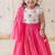 Pink & white embroidered chanderi silk  lehenga