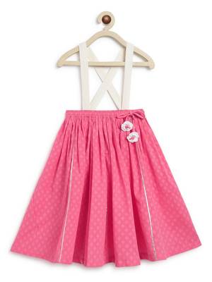 Pink & white embroidered chanderi silk  lehenga 3