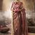 Chocolate  tissue woven with multicolored lace border saree with blouse