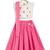 Pink & white embroidered chanderi silk  lehenga