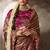 Chocolate  tissue woven with multicolored lace border saree with blouse