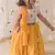 Yellow & white Plain chanderi silk  lehenga