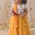 Yellow & white Plain chanderi silk  lehenga