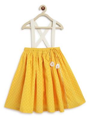 Yellow & white Plain chanderi silk  lehenga 3
