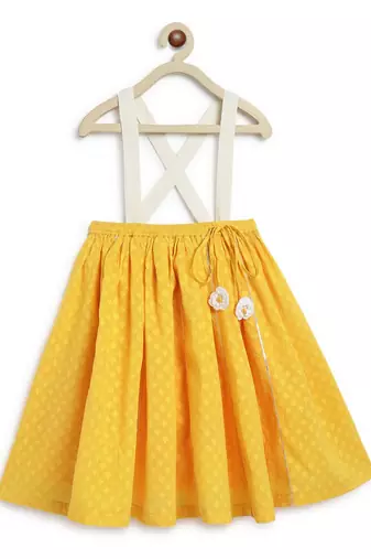Yellow & white Plain chanderi silk  lehenga