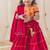 Pink & orange Plain cotton  lehenga