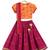 Pink & orange Plain cotton  lehenga
